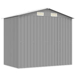 Garden Storage Shed Grey Metal 204x132x186 cm 42983