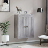 Wall Mounted Cabinet Grey Sonoma 69.5x34x90 cm Engineered Wood 830362