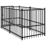 Dog Kennel Black 193.5x97x100 cm Steel 171627