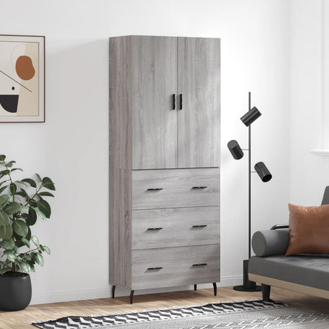 Highboard Grey Sonoma 69.5x34x180 cm Engineered Wood 3195865