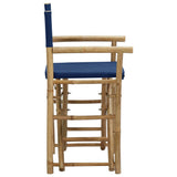Director's Chair Set of 2 Blue Bamboo Standard Foldable 313030
