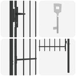 Fence Gate Grey 100 x 150 cm Powder coated steel 42008881
