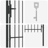 Fence Gate Grey 100 x 150 cm Powder coated steel 42008881