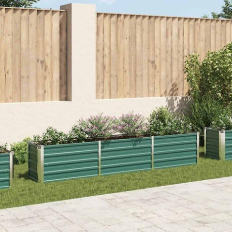 Garden Raised Bed Galvanised Steel 240x40x45 cm Green 47045