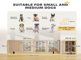 4 Panel Freestanding Pet Gate, Indoor Dog Barrier with Lockable Door, Support Feet, 360&deg Flexible T3398P425272