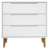 Drawer Cabinet MOLDE White 80x40x80 cm Solid Wood Pine 350505