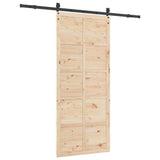 Sliding Door Brown 80 x 208 cm Solid Pine Wood 3381188