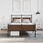 Bed Frame without Mattress Brown Oak 120x190 cm Small Double Engineered Wood 4107031