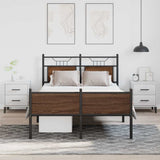Bed Frame without Mattress Brown Oak 120x190 cm Small Double Engineered Wood 4107031