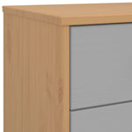 ZNTS Bedside Cabinet OLDEN Grey and Brown Solid Wood Pine 358583