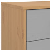 ZNTS Bedside Cabinet OLDEN Grey and Brown Solid Wood Pine 358583