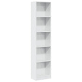 Bookcase High Gloss White 40x24x176 cm Engineered Wood 858305