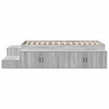 Storage Bed Frame Grey Sonoma 90 cm Engineered Wood 3335570