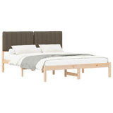Bed Frame with Upholstered Headboard Taupe 150 x 200 cm 878042