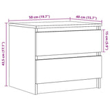 Bedside Cabinets 2 pcs Old Wood 50x40x43.5 cm Engineered Wood 856519
