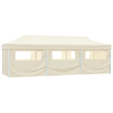 Folding Pop-up Party Tent with 8 Sidewalls 870x291x315 cm Cream 44976