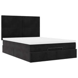 Ottoman Bed with Mattresses Black 140x190cm Velvet 3313399