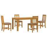 Dining Set 5 pcs Grey Solid Oak Wood 3430347