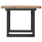 ZNTS Coffee Table O-Frame 40x40x35.5 cm Solid Wood Pine and Steel 3282724