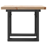 ZNTS Coffee Table O-Frame 40x40x35.5 cm Solid Wood Pine and Steel 3282724