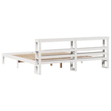 Bed Frame with Headboard without Mattress White 200x200 cm 3306056