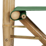 Directors Chair Set of 2 Green Bamboo, fabric 313032
