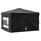 Folding Party Tent with Sidewalls Black 3x3 m 93525