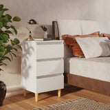 Bed Cabinet White Engineered wood, Solid eucalyptus wood 805887