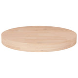 Round Table Top 40x4 cm Untreated Solid Wood Oak 342908