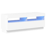 TV Cabinet with LED Lights High Gloss White 100x35x40 cm 804460