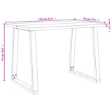 Dining Table with Live Edge 110x70x75 cm Solid Wood Acacia 353288