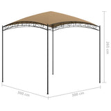 Gazebo 3x3x2.65 m Taupe 180 g/m 313907