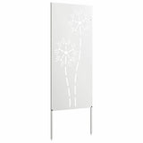 Garden Privacy Screen White 50 x 140 cm Cold-rolled steel 876281
