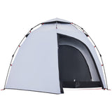 ZNTS Camping Tent Dome 4-Person White Blackout Fabric Quick Release 4004245