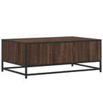 ZNTS Coffee Table Brown Oak 90x57x35 cm Engineered Wood and Metal 848758