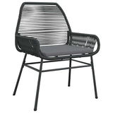 Garden Dining Set with Cushion 5 pcs Black Poly Rattan 3380870