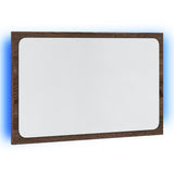 ZNTS LED Bathroom Mirror Brown Oak 60x8.5x38 cm Engineered Wood 834929