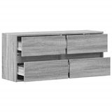 TV Wall Cabinet with LED Lights Grey Sonoma 100x31x45 cm 852297
