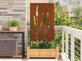 Garden Privacy Screen Floral Rusty 50 x 140 cm Weathering Steel 876314