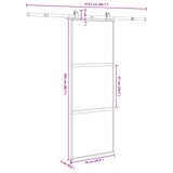 Sliding Door with Hardware Set 76x205 cm Tempered Glass&Aluminium 3332938