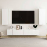 5 Piece TV Cabinet Set White Engineered Wood 3074454