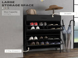 Three Drawer Slim Shoe Storage Cabinet, 12 Shoe Pairs - Black T3398P328264