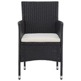 Garden Bistro Set Black Poly rattan Medium Removable Covers 3095908