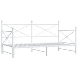 Daybed with Trundle without Mattress White 107x203 cm Steel 4104692