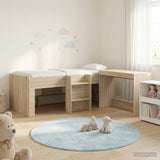 Kids'High Bed Frame with Desk 2 pcs Sonoma Oak Engineered Wood 3423480