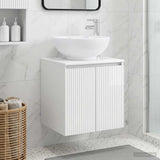 Wall-Mounted Sink Vanity High Gloss White 49.5 x 44.5 x 65 cm 890446