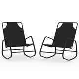 Sun Lounger Set of 2 Black Powder-coated steel, textilene 318140