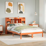 Bookcase Bed without Mattress Wax Brown 140x190 cm Solid Wood Pine 3321640