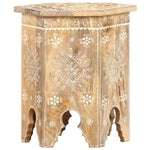 ZNTS Hand-painted Side Table 38x33x42 cm Solid Mango Wood 285880