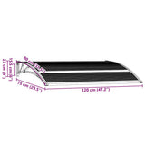 Door Canopy Black 120x75 cm PC 144823
